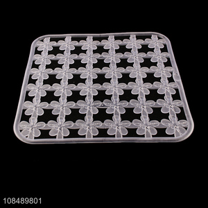Wholesale flower design pvc sink mat dish drying mat for kitchen