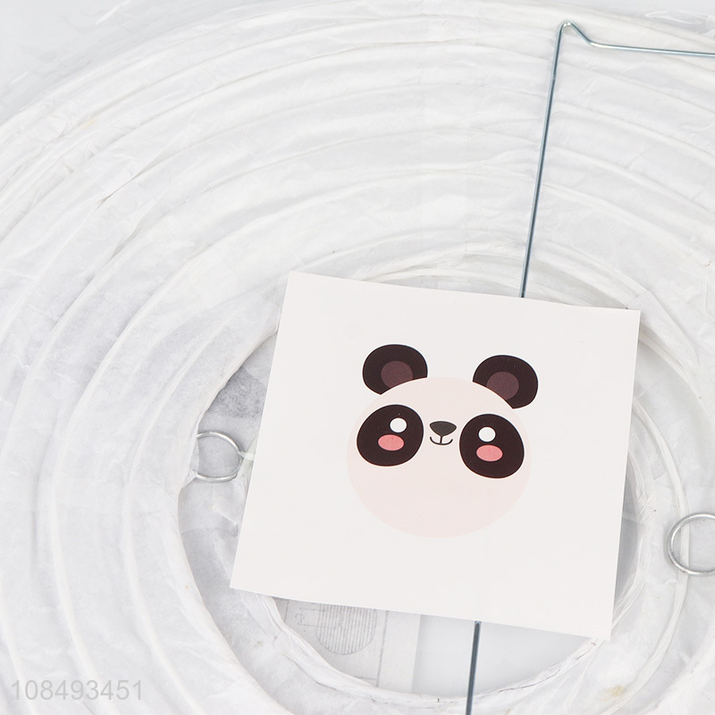 Best selling cartoon panda printed hanging paper lantern for party decor