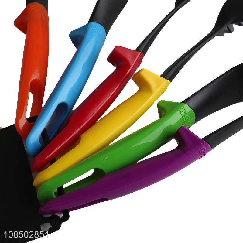 Factory price color handle nylon kitchen utensil set