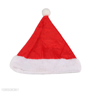 Wholesale unisex fluffy plush Christmas hat Santa hat