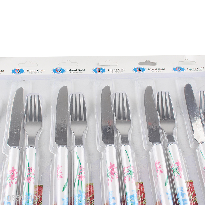 Top sale stainless steel household knife fork set for tableware