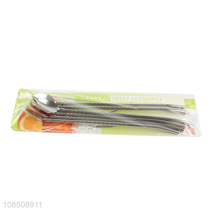 Online wholesale reusable stainless steel drinking straw with spoon