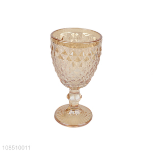 New arrival European style embossed glass wine cup red wine goblet