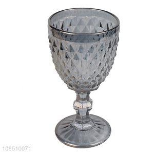 Popular design diamond pattern embossed wine glasses for wedding decor