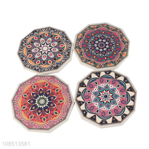 Wholesale coasters ceramic cork drink coasters for tabletop protection