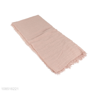 Factory price women thin shawl scarf crumpled polyester scarf