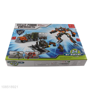 Hot products car robot model building block toys for children