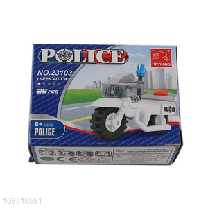 Factory direct sale creative police car model building block toys