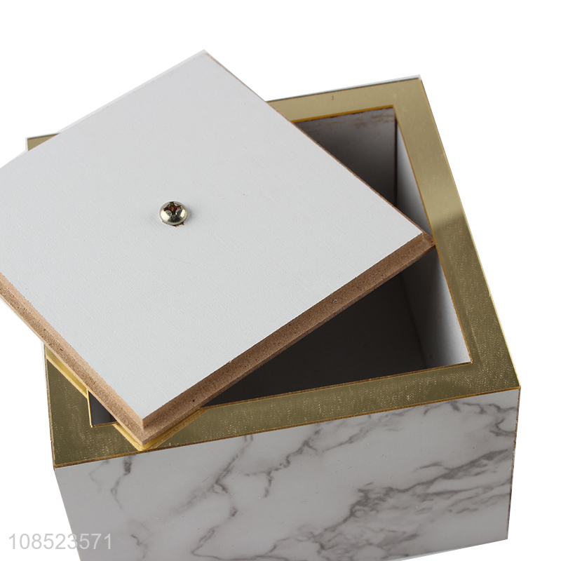 Hot selling density board storage box marbling jewelry organizer