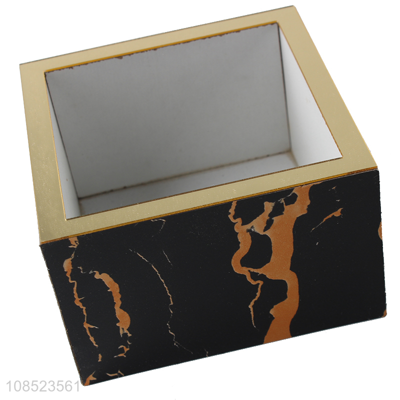 Good quality stylish marble pattern density board storage box with lid