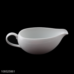 Wholesale from china white ceramic tableware salad bowl with handle