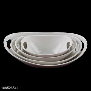 High quality ceramic serving bowl mixing bowl with handles