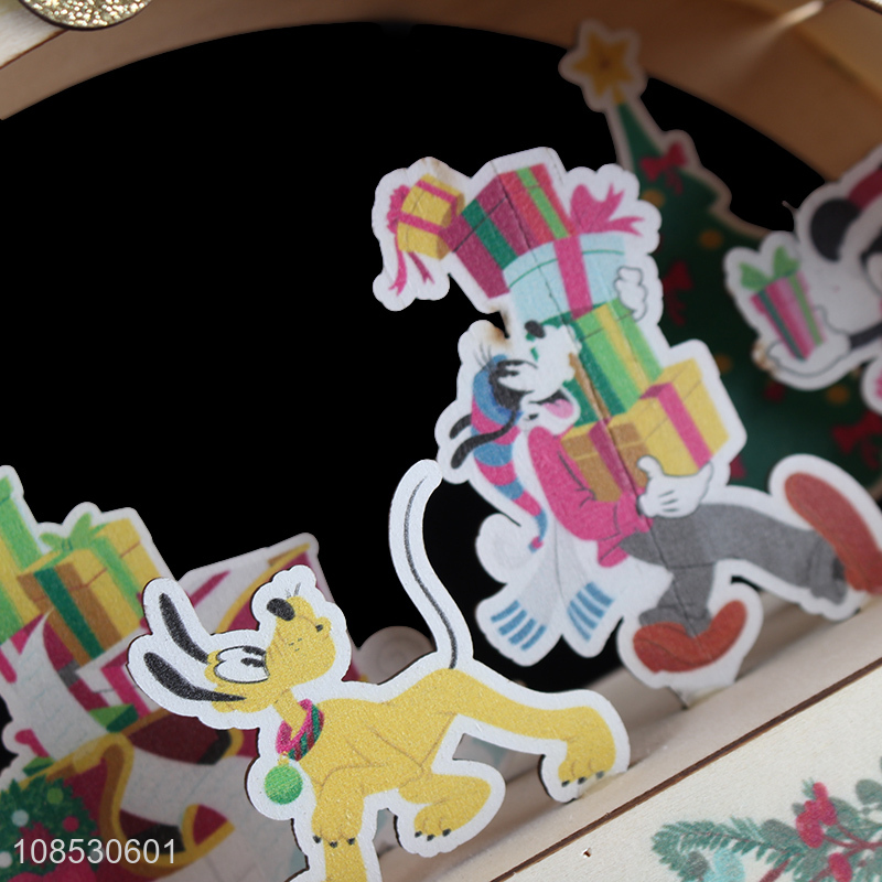 Yiwu market christmas decoration wooden ornaments for desktop