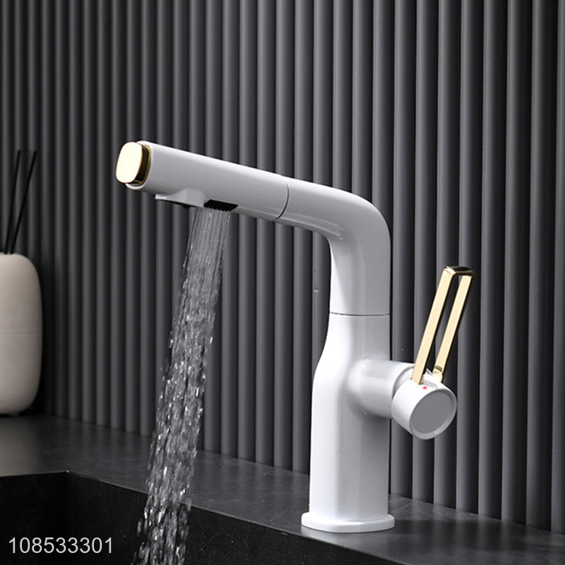Hot selling pull out liftable single handle rotating basin faucet tap