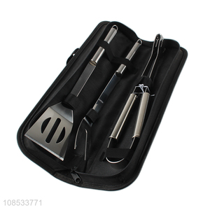 High quality 3pcs/set food grade stainless steel barbeque tools set