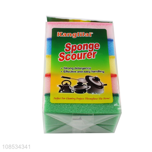 Hot sale 4pieces kitchen cleaning sponge scouring pad