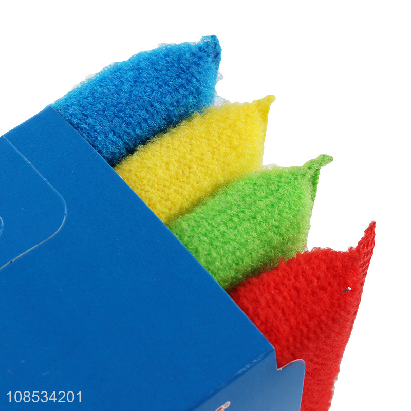 Factory price 4pieces kitchen cleaning sponge scrubber for sale