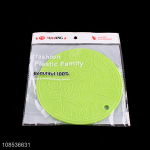 Wholesale round anti-slip silicone heat insulated pad for kitchen