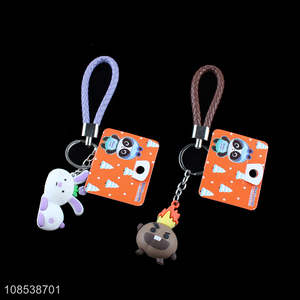 High quality cute silicone key chain with braided wristlet