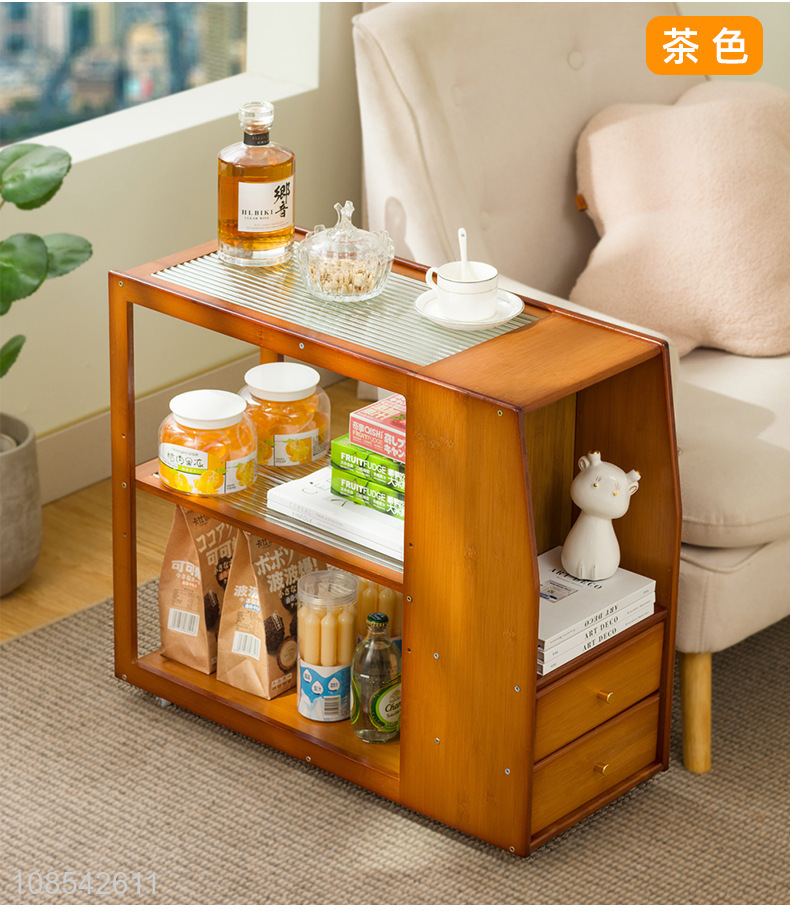 Hot selling movable side table simple bedside table with drawers