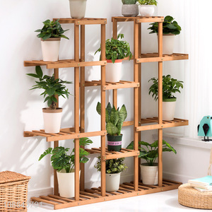Wholesale indoor multi layer wooden plant stands potted plant rack