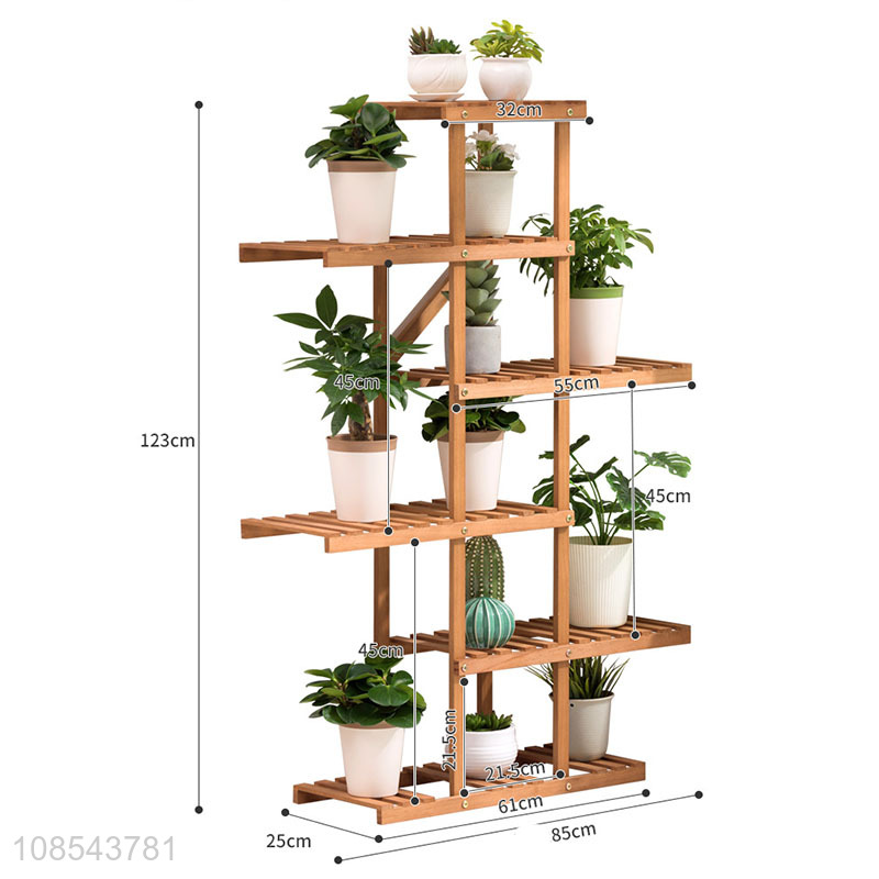 Hot selling solid wood flower stands multi-layer succulent plant shelf
