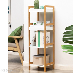 New product multi layered bamboo bookcase beside the wall bookshelves
