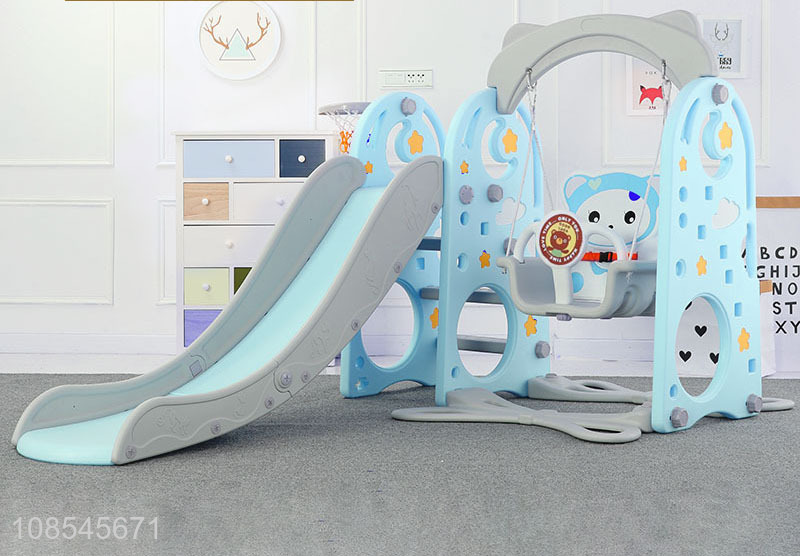 Most popular Hot sale 3 in 1 plastic kids slide and swing set toys