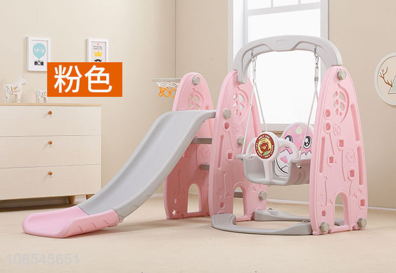 Good quality plastic swing and slide indoor kids toys
