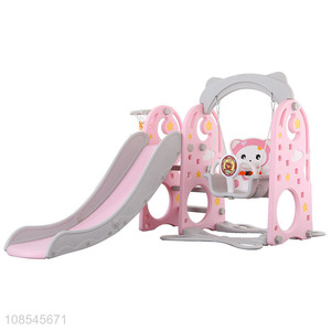 Most popular Hot sale 3 in 1 plastic kids slide and swing set toys