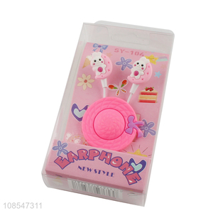 New product cute wired in-ear earbud headphones for students