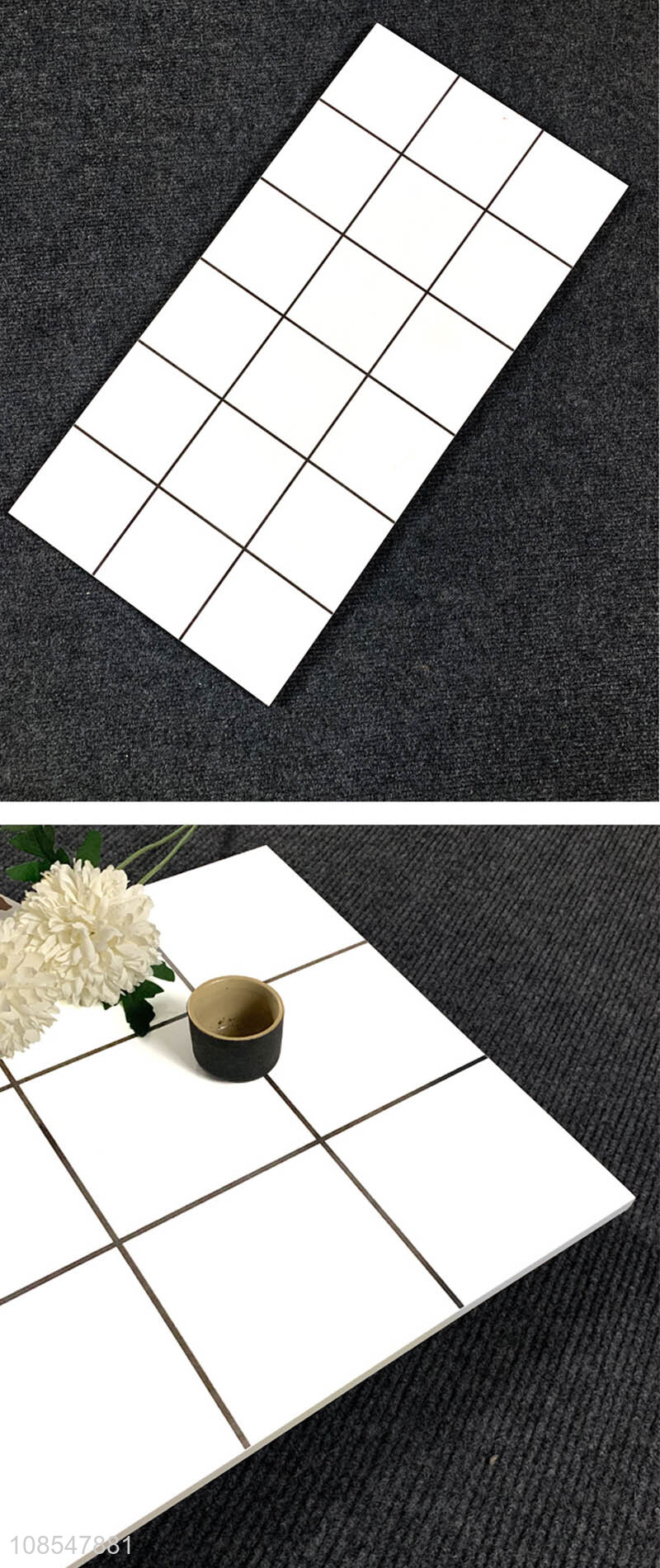 China factory black and white checkered bathroom tile floor tile