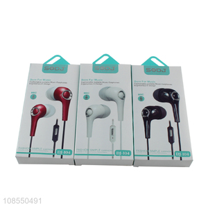 Wholesale ergonomic design stereo music earphones in-ear earbuds