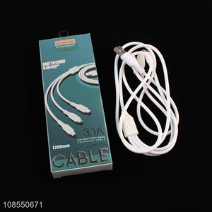 Wholesale 3.1A 1200mm 3-in-1 cable lightning/type c/micro usb cable