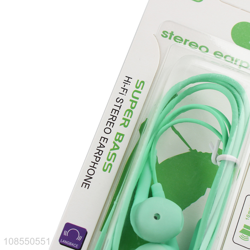 Wholesale candy-colored stereo wired in-ear earbuds for women girls