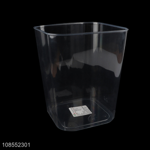 Popular product clear PET plastic trash can for living room