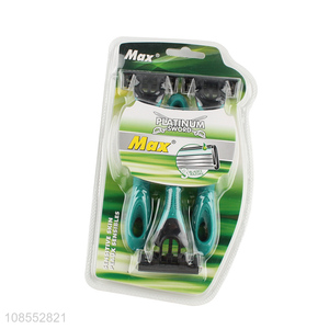 China factory 3 blades disposable razors with anti-slip handle
