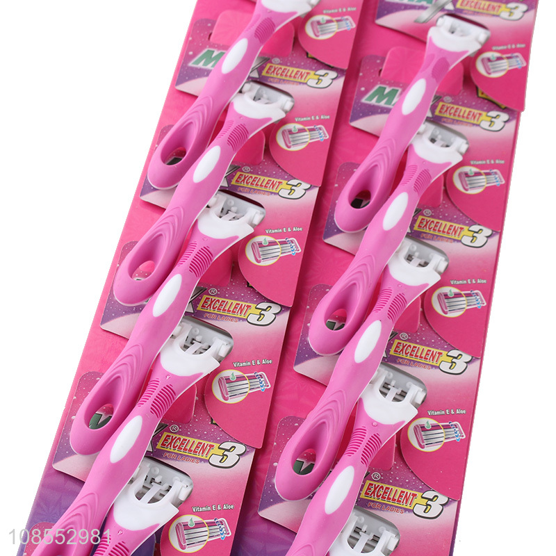 Promotional portable triple blade disposable razors for men women