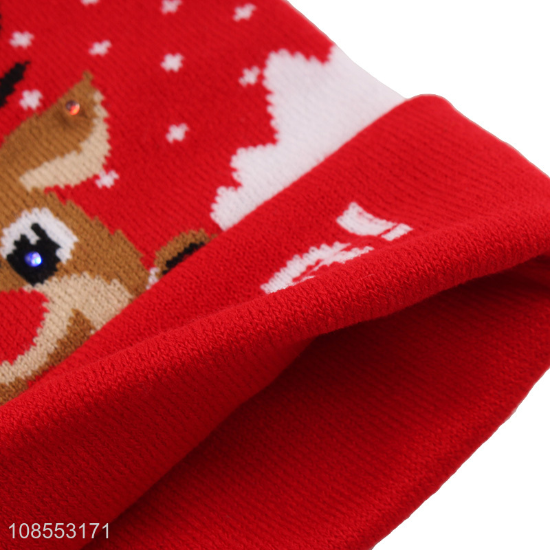 Good quality christmas pompom beanie hats for winter