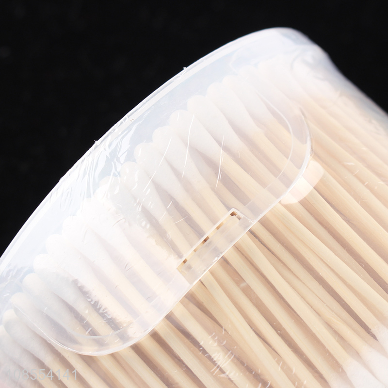 Online wholesale 500pcs double tipped bamboo cotton swabs
