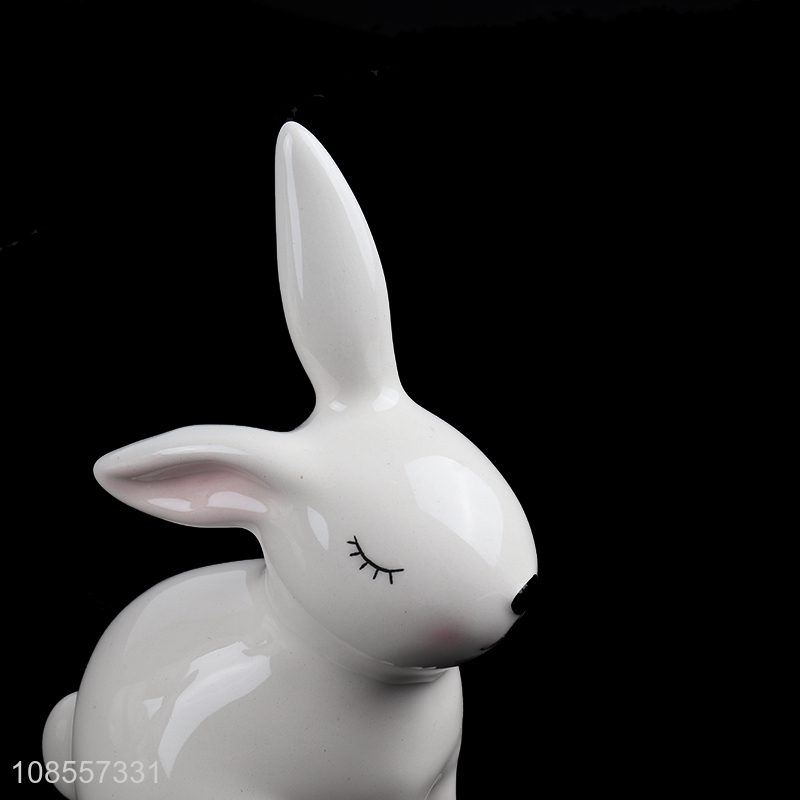 Best quality rabbit shape ceramic ornaments for home décor