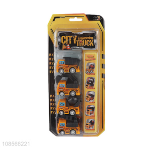 Online wholesale pull-back city engineering truck toy