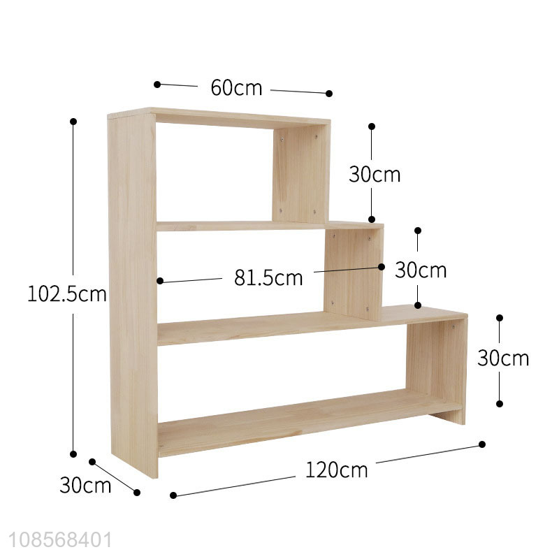 Latest design home solid wood floor bookcase book shelf for sale