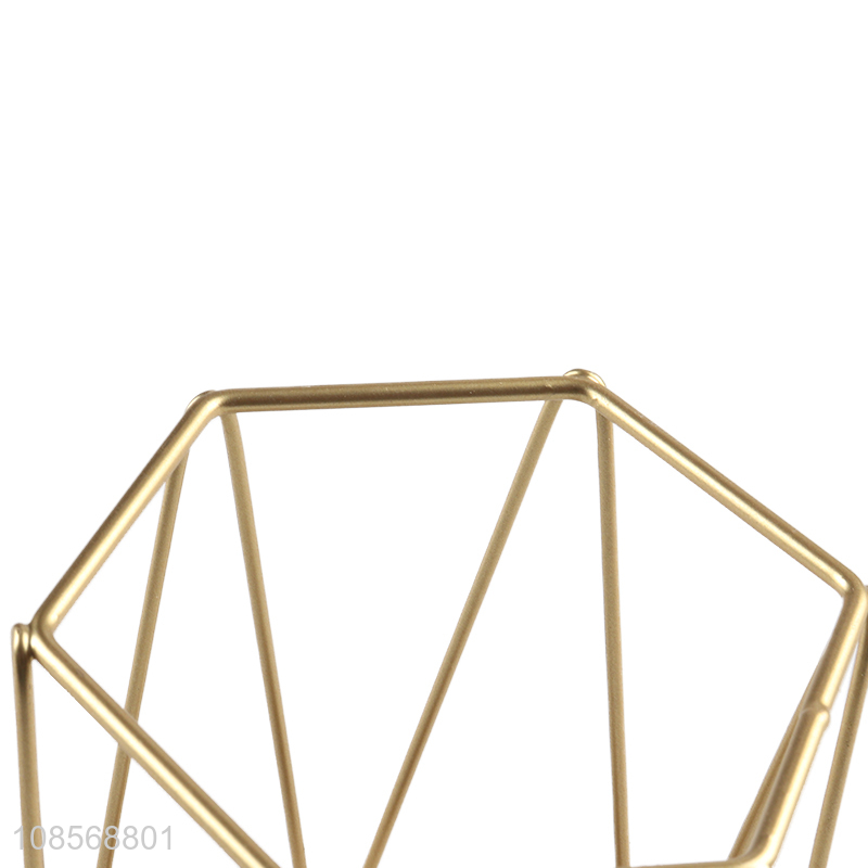 Hot sale gold candlestick geometric metal candle holder