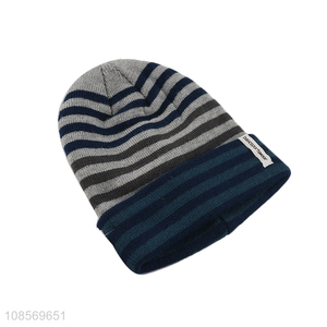 Hot products striped knitted hat beanies hat for sale