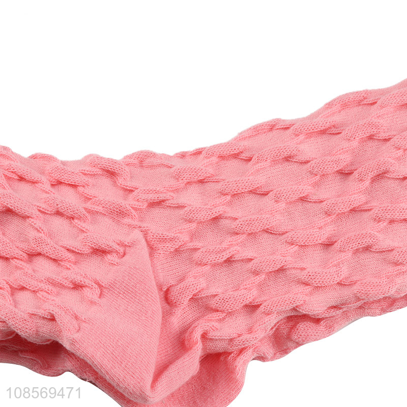 Hot selling winter thinckened pink girls cotton socks