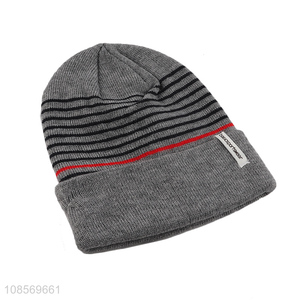 Factory price fashion striped knitted hat beanies hat