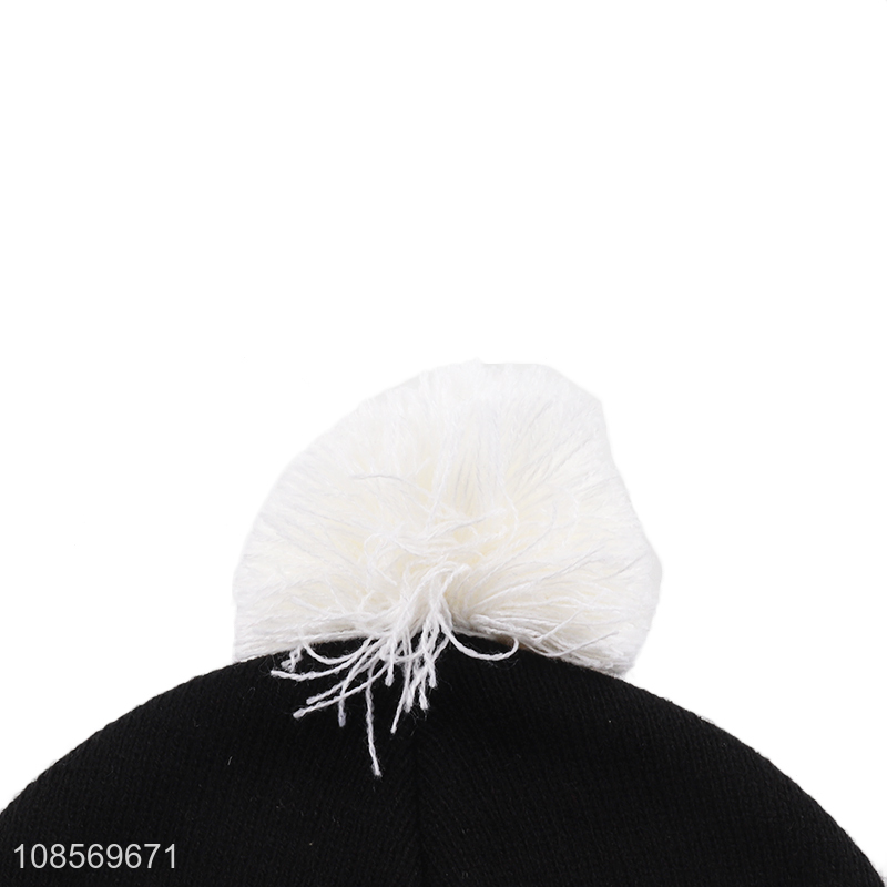 Low price black fashion knitted hat beanies hat