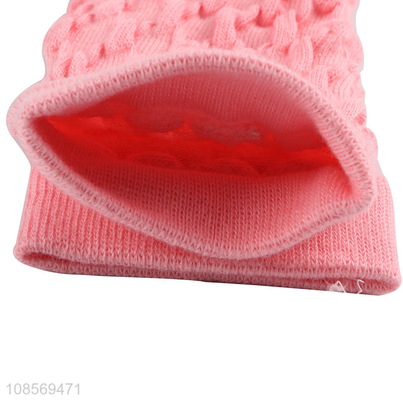 Hot selling winter thinckened pink girls cotton socks
