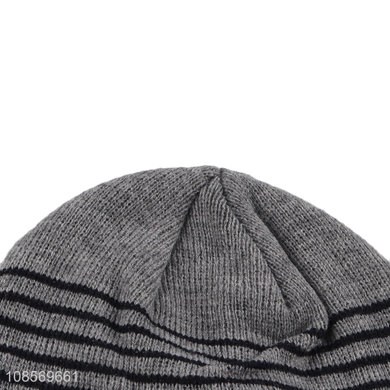 Factory price fashion striped knitted hat beanies hat